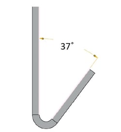 U-profiel van lasergesneden metaal met tolerantiespecificatie, relevant voor kanten en technische metaalbewerking.