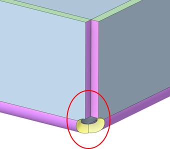 Doorsnede van een lasergesneden metalen onderdeel met een hoek van 37 graden, illustratief voor het kantenproces.
