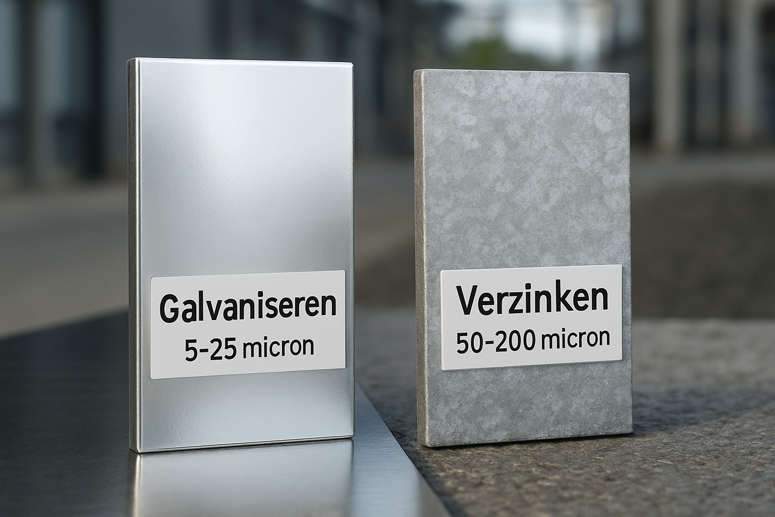 Galvaniseren vs verzinken verschillen 2 metalen platen