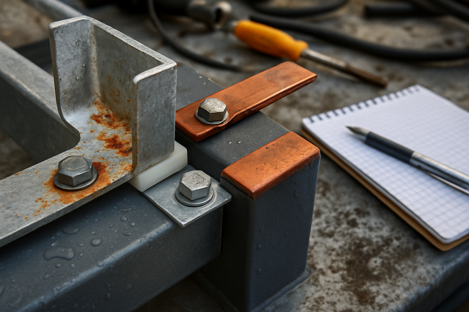 Galvanisce corrosie met verschillende metalen